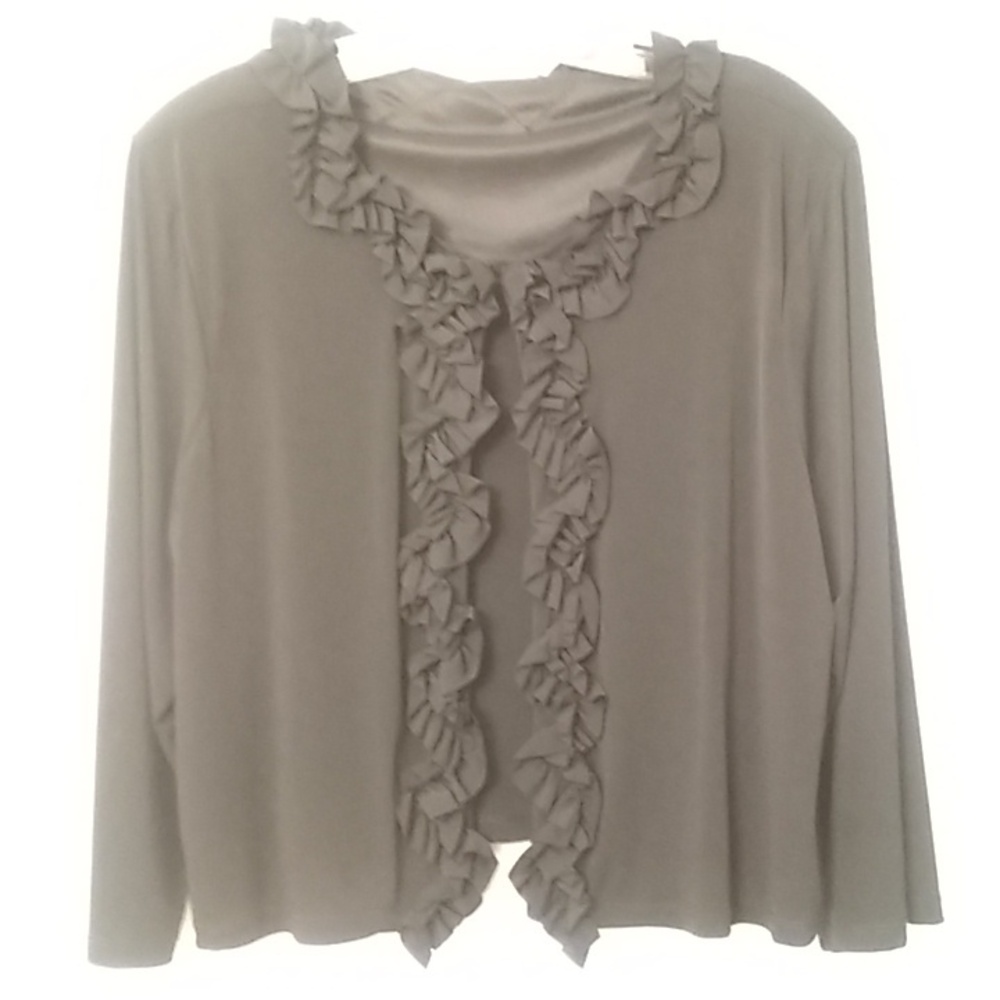 black ruffled knit jacket